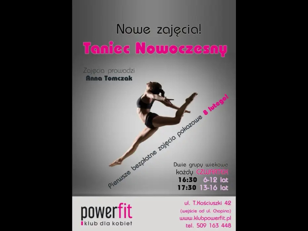 Jazz, taniec towarzyski, nowoczesny, video clip dance, czyli taneczna oferta klubu Power Fit