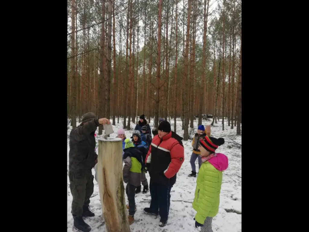 Uczniowie ZSS w Brańszczyku dokarmiali zwierzynę leśną