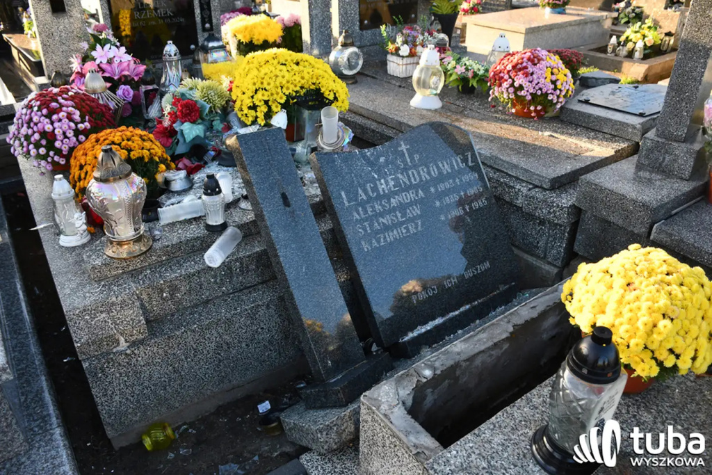 Akt wandalizmu na wyszkowskim cmentarzu