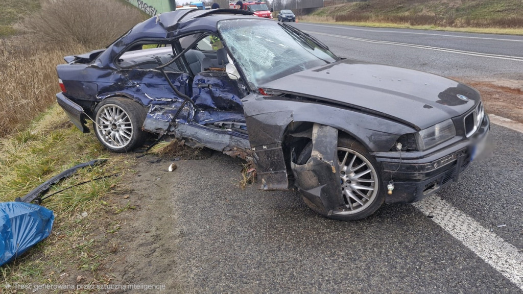 18-latek w BMW wypadł z drogi