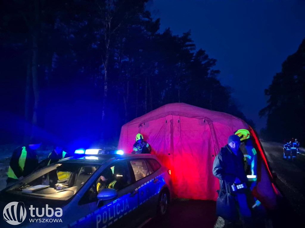 Wypadek autobusu na DK62 w Pustych Łąkach