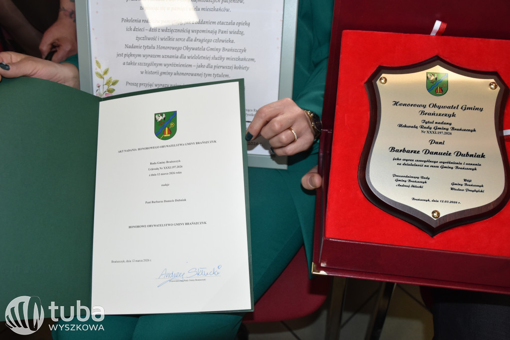 Dr Barbara Dubniak Honorową Obywatelką Gminy Brańszczyk