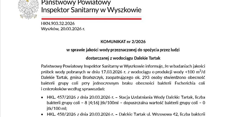 Bakterie w wodociągu. Wodę można pić tylko po przegotowaniu