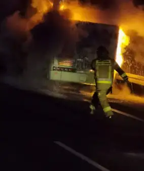 Zapalił się na trasie