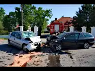 Czołowe zderzenie w Niegowie